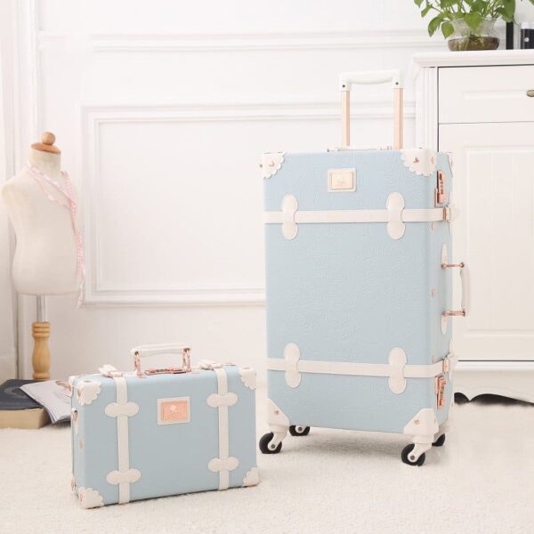 Retro Ladies Luggage Trolley Suitcase