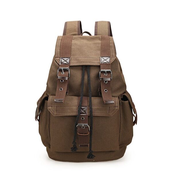 New Backpack Men's Backpack Large Capacity Canvas Bucket Bag Casual Men's Bag Travel Bag Primary and Secondary School Bags