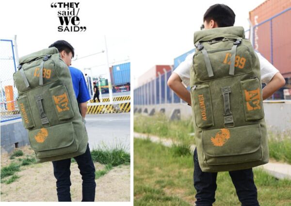 Large Capacity 100L Travel Canvas Backpack